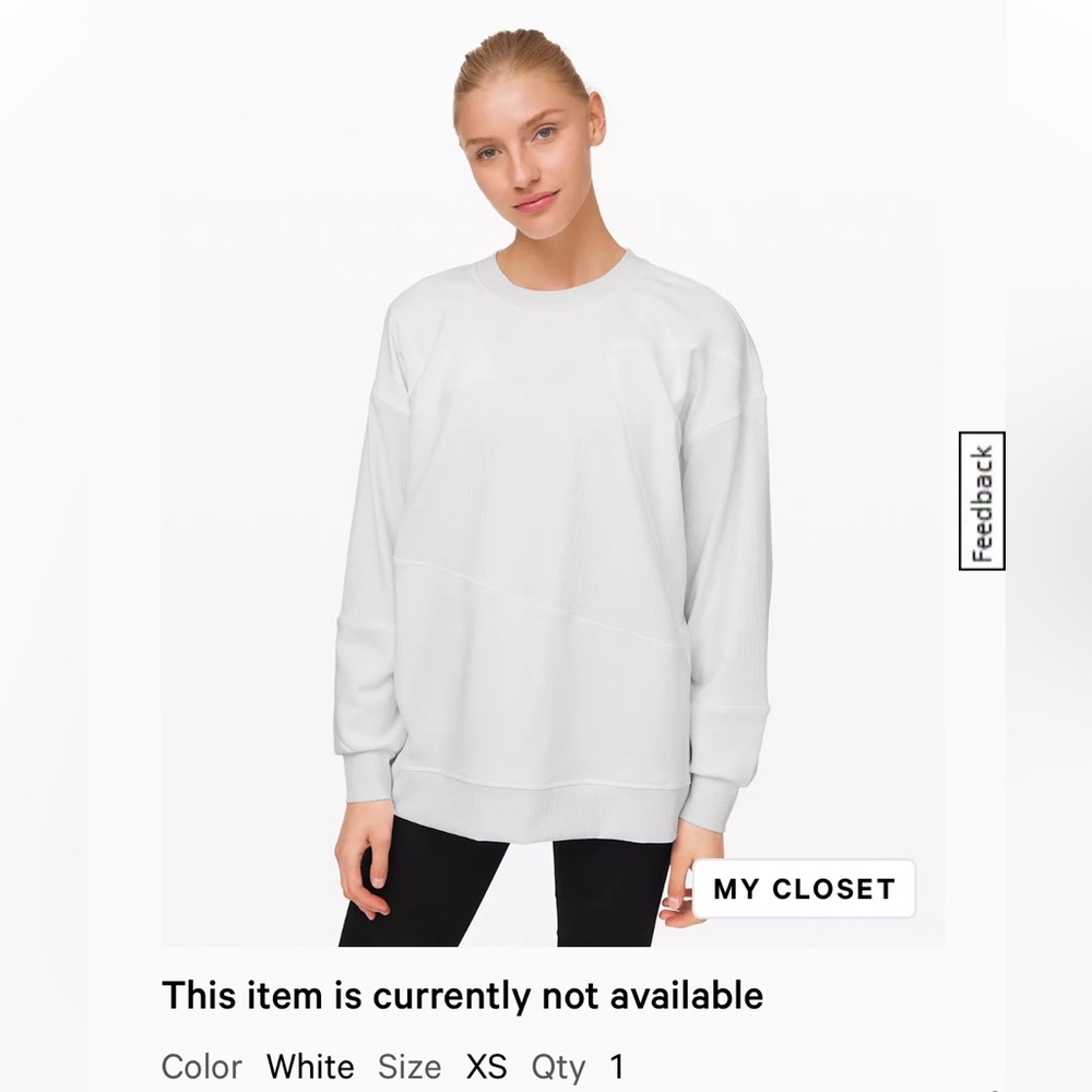 Lululemon perfectly oversized crew textured white size xs